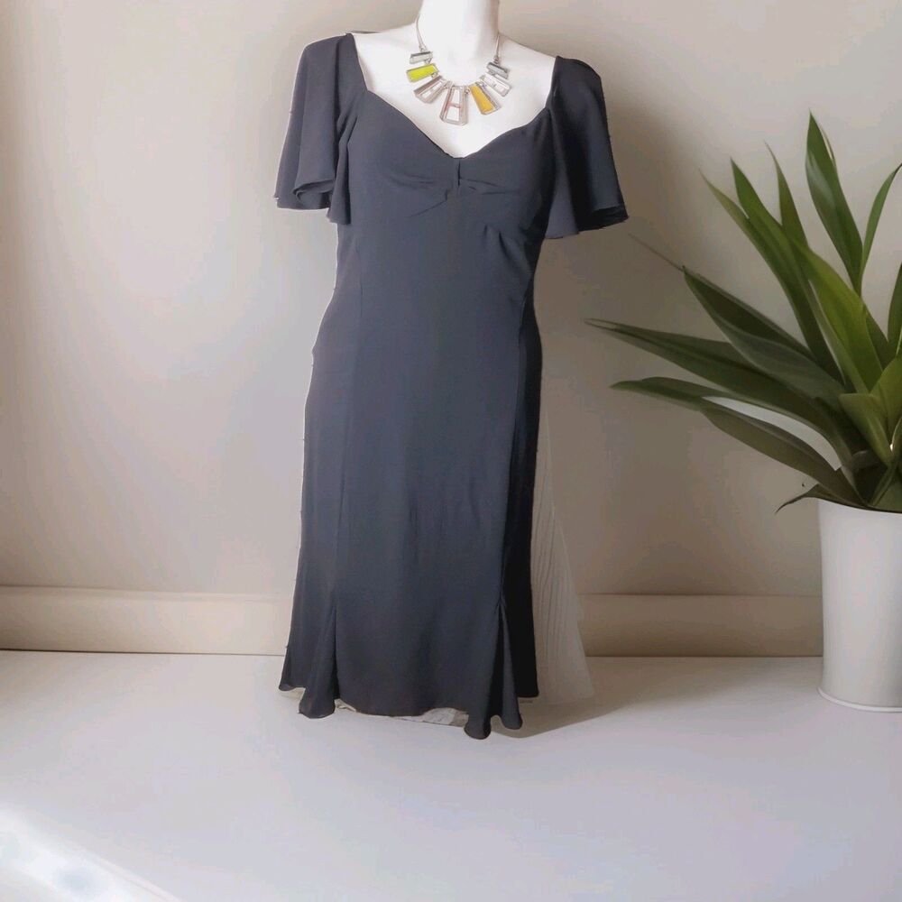 Vintage Robbie Bee Butterfly Sleeves Goth BOHO Gypsy  Black Dress Size 16